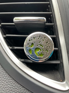 Car Diffuser with 1 tiny bottle of Calm and 1 tiny bottle of Energy and 10 pads
