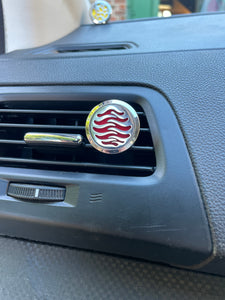Car Diffuser with 1 tiny bottle of Calm and 1 tiny bottle of Energy and 10 pads