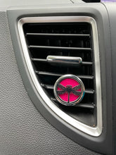 Load image into Gallery viewer, Car Diffuser with 1 tiny bottle of Calm and 1 tiny bottle of Energy and 10 pads