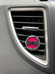 Car Diffuser with 1 tiny bottle of Calm and 1 tiny bottle of Energy and 10 pads