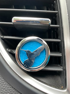 Car Diffuser with 1 tiny bottle of Calm and 1 tiny bottle of Energy and 10 pads