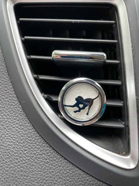 Car Diffuser with 1 tiny bottle of Calm and 1 tiny bottle of Energy and 10 pads