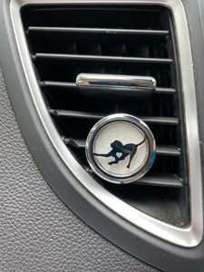 Car Diffuser with 1 tiny bottle of Calm and 1 tiny bottle of Energy and 10 pads
