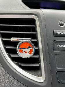 Car Diffuser with 1 tiny bottle of Calm and 1 tiny bottle of Energy and 10 pads