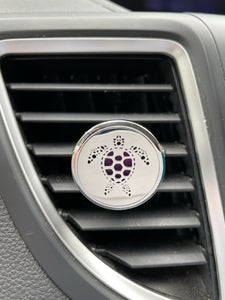 Car Diffuser with 1 tiny bottle of Calm and 1 tiny bottle of Energy and 10 pads